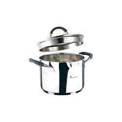 San Ignacio Masterpro Olla en Acero Inoxidable, 16 x 10 cm, Silicona, Plata, 16cm diámetro precio