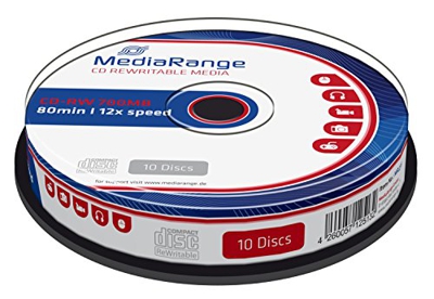 CD-RW 12x 700MB MediaRange Regrabable Tarrina 10 uds