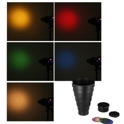Snoot con panal rejilla 5 x Kit de filtro de Color para Elinchrom impacto EX / Calumet Génesis / Interfit EX Flash estroboscópico en oferta