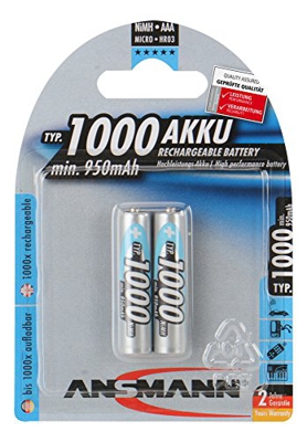 Blister 2 X Accu, AAA, 1000mAh AAA / HR03 Níquel-metal hidruro (NiMH), Batería