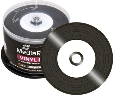 2x MR226] X 100 Mediarange Cd-R Vinilo Imprimible Black Dye 52x en Bruto