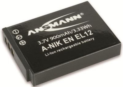 Ansmann 5044483 - A-Nik ENEL 12 Li-Ion, batería 3,7V/900mAh para cámara digital de fotos Nikon