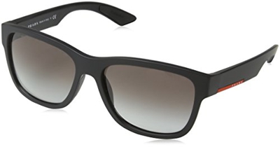 Prada Linea Rossa 0Ps 03Qs Gafas de sol, Black Rubber, 57 para Hombre