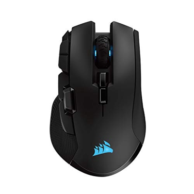Corsair Ironclaw Wireless RGB - Ratón Recargable Óptico para Juegos con Tecnología Slipstream (18000 dpi Óptico Sensor, Retroiluminación LED RGB), Col