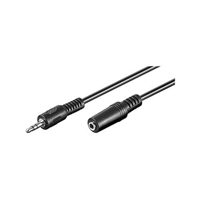 Cable de audio estereo jack 3.5 macho a jack 3.5 hembra 5 M Negro - G