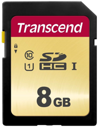 Transcend Transcend 8GB SDHC-Karte 500S UHS-I U1 V10 95/60MB/s (TS8GSDC500S en oferta