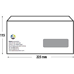 Sobre americano Impresión 2 tintas blanco DL 22 5 (a) x 11 5 (h) cm 90 g/m² 10000 unidades características