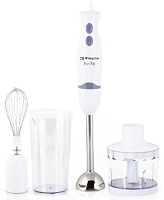 Batidora de Mano Orbegozo bt 1320 400w con Vaso Medidor de 600ml y Picadora Universal