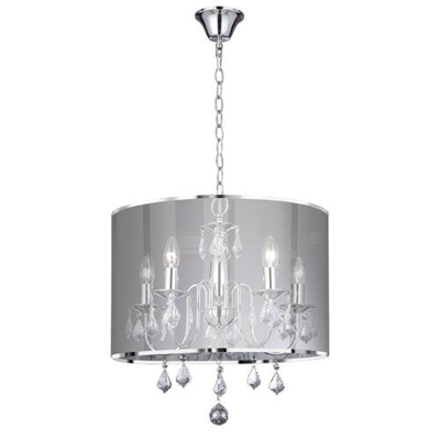 SEARCHLIGHT 5 LIGHT CHROME FITTING WITH METALLIC SILVER SHADE