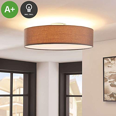 Plafón LED Sebatin de tela color gris