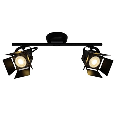 Lámpara LED de techo de 2 focos Movie, negra
