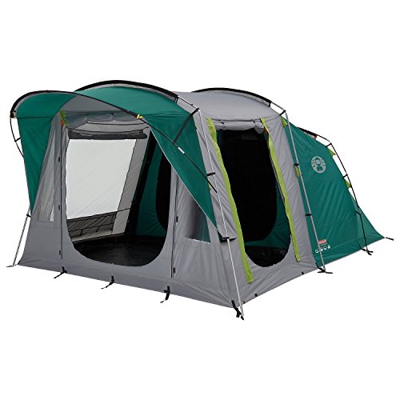 Coleman Oak Canyon 4 - Tienda Tipo túnel, para 4 Personas, con Cabina de Descanso Negra (Resistente al Agua, Columna de Agua 4500 mm)