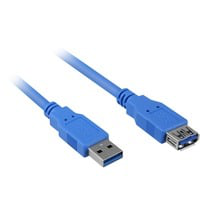 USB 3.0 M>F cable USB 2 m Azul, Cable alargador en oferta