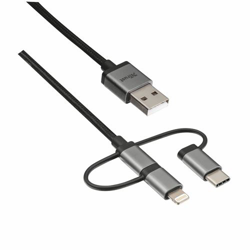 Trust Urban 1 m 3-in-1 Micro-USB USB-C Lightning Cable - Black características