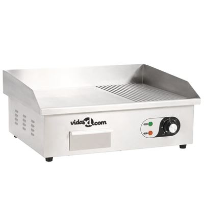 Plancha eléctrica de cocina vidaXL, acero inoxidable 3000 W 54x41x24 cm