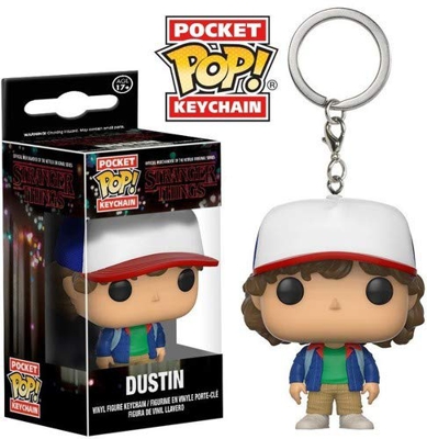 Dustin Pocket Pop Keychain Official Stranger Things Funko Pop Vinyl Keyring