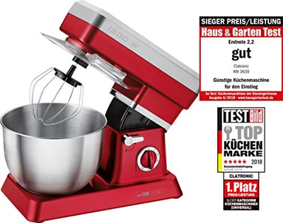 Batidora Amasadora Clatronic km 3630 Roja 1200 w 6,2 Litros