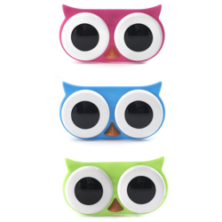 Kikkerland Owl Shaped Contact Lens Case Cases Pink, Blue or Green NEW precio