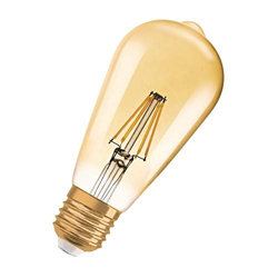 Lámpara Osram LED Vintage Edition 1906, en forma de Edison con casquillo E27, no regulable, 2,5 vatios, blanco claro y cálido - 2500 Kelvin, 1 paquete en oferta