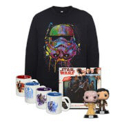 Pack Star Wars: Sudadera + 2 Funko Pop! + 4 Tazas Espresso + Lienzo  Luminoso - Kids' - 7-8 Years - Negro a un precio más barato - Shoptize