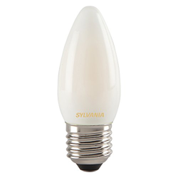 Bombilla LED con forma vela E27 4W 827 satinada en oferta