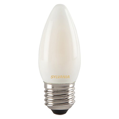 Bombilla LED con forma vela E27 4W 827 satinada