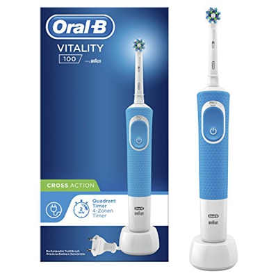 Vitality 100 CrossAction Adulto Cepillo dental oscilante Azul, Blanco, Cepillo de dientes eléctrico
