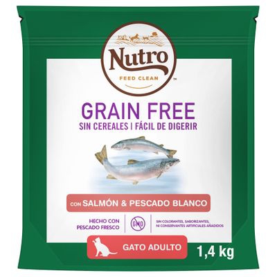 Nutro Grain Free Adult SalmÃ³n y pescado blanco para gatos - 1,4 kg