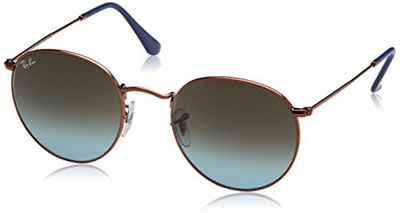 Ray-Ban Round Metal Gafas de sol, Shiny Dark Bronze, 47 para Hombre