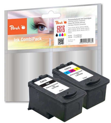 Peach PI100-160 ink cartridge Black,Cyan,Magenta,Yellow Multipack 2x17 ml - f