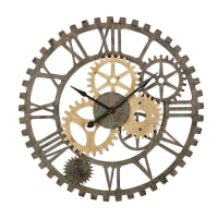 Reloj con engranajes de abeto y metal negro D.100 Springfield | Maisons du Monde precio