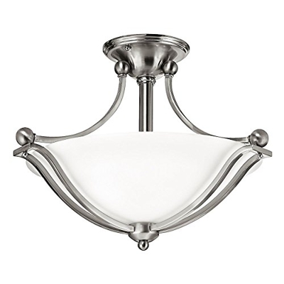 Two Light Semi-Flush Brushed Nickel