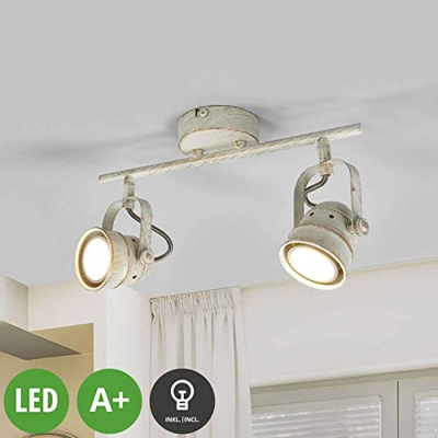 Lámpara LED de techo Leonor 2 bombillas en blanco