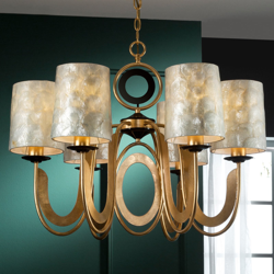 Con pantallas de nácar: lámpara de araña LED Edén características