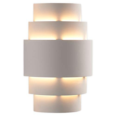 LED Lámpara de pared 'Marit' (Moderno) en Blanco hecho de Cerámica, Arcilla, Yeso e.o. para Salón & Comedor (1 llama, E14, A+) de LAMPENWELT| aplique 