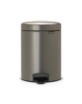 Brabantia Pedal Waste Bin newIcon Soft Closing with Inner Bucket, 5 L - Platinum