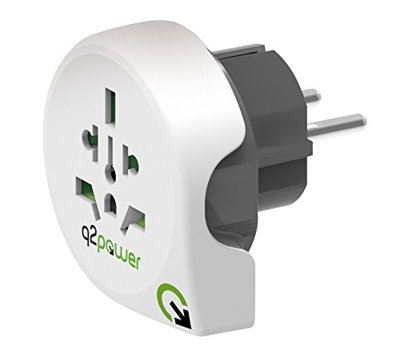 Q2 Power Adaptador de viaje World to Europe, ideal usar dispositivos en Europa para viajeros de todo el mundo