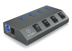 IB-HUB1405 USB 3.0 (3.1 Gen 1) Type-B 5000 Mbit/s Antracita, Hub USB en oferta