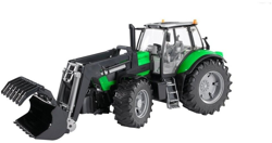 TRACTOR CON RECOJE TRONCOS DEUTZ AGROTRON X720,ESCALA 1/16,BRUDER,REF.03081 en oferta