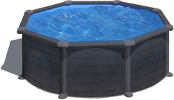 Piscina Redonda Grafito Granada 350x132 Cm Gre Kitpr358gf precio