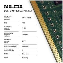 NILOX RAM DDR1 DIMM 1GB 333MHZ características