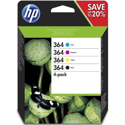 Pack de ahorro de 4 cartuchos de tinta original HP 364 negro/cian/magenta/amarillo