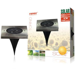 Ranex LED solar, contiene 2 uds, de acero inoxidable, con baterías recargables, proporciona una iluminación agradable precio