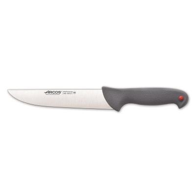 Cuchillo de Carnicero Arcos Colour - Prof 240200 de acero inoxidable Nitrum y mango ergonómico de Polipropileno y hoja de 18 cm, funda display