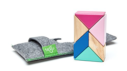 Tegu Pocket Pouch 6 Piece Prism Magnetic Wooden Building Blocks Set Travel Play precio