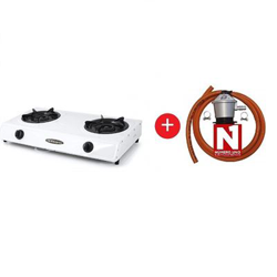 Hornillo a Gas Orbegozo Fo 2600, 2 fuegos + Regulador de Gas butano HVG en oferta