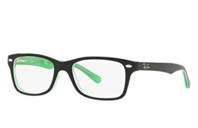 Ray-Ban JUNIOR 0RY1531 Monturas de gafas, Green Transparente On Top Black, 48 Unisex