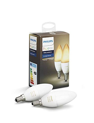 Philips Hue White Ambiance Wireless Lighting LED Light Bulb 6w B39 E14 Small Edison Screw Bulb Pack of 2