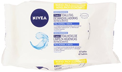 NIVEA - Toallitas desmaquilladoras, piel normal y mixta - 40 toallitas