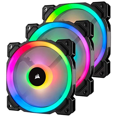 VENTILADOR CAJA ADICIONAL 12X12 CORSAIR LL120 RGB NEGRO PACK 3 UDS LIGTHING N...